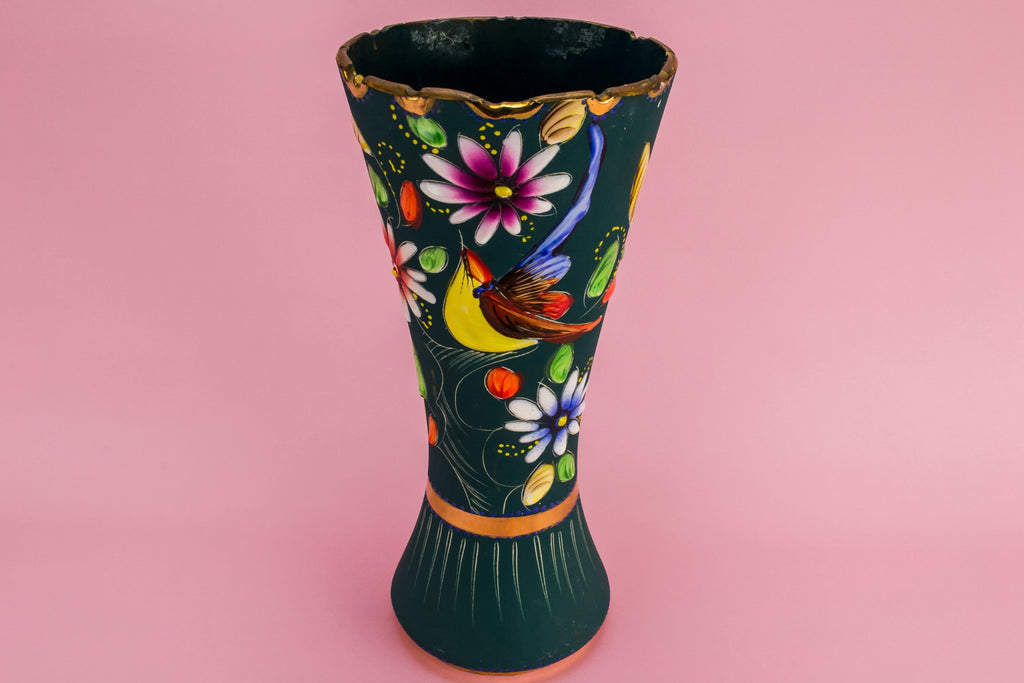 Green floral vase