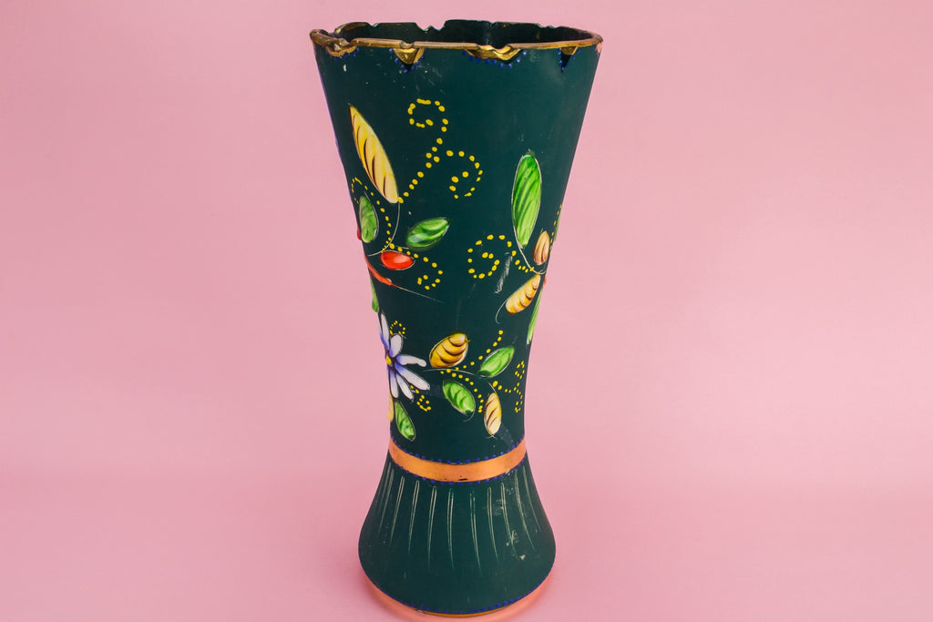 Green floral vase