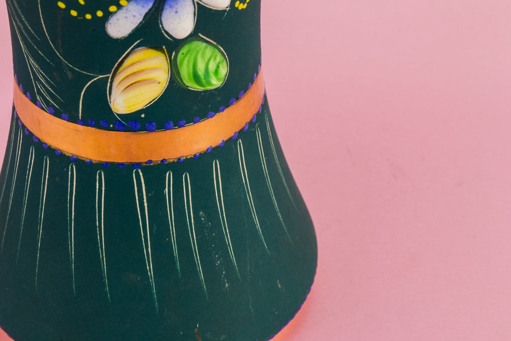 Green floral vase
