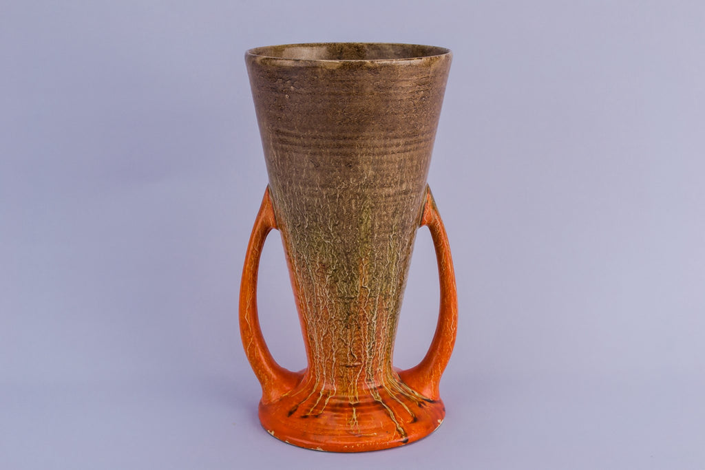 Orange ceramic vase