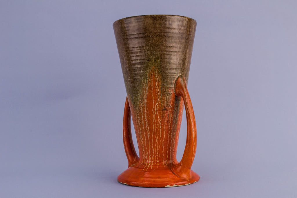 Orange ceramic vase