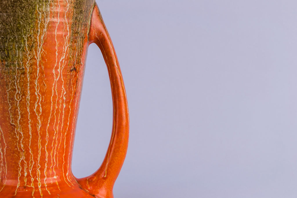 Orange ceramic vase