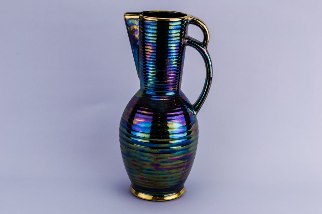 Ribbed ceramic jug