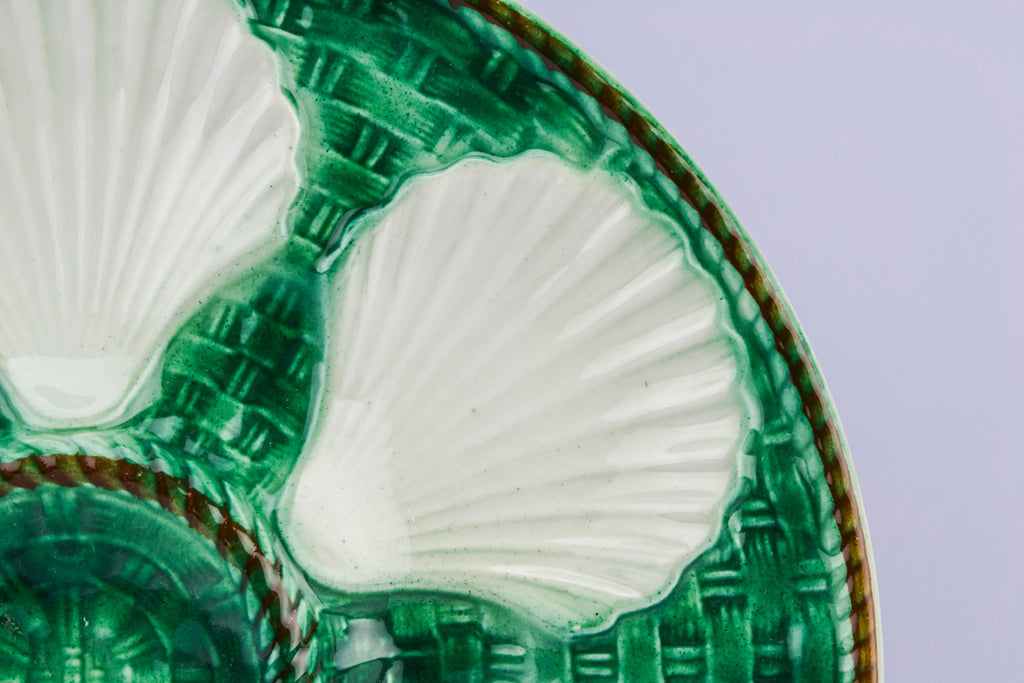 Majolica oyster serving platter