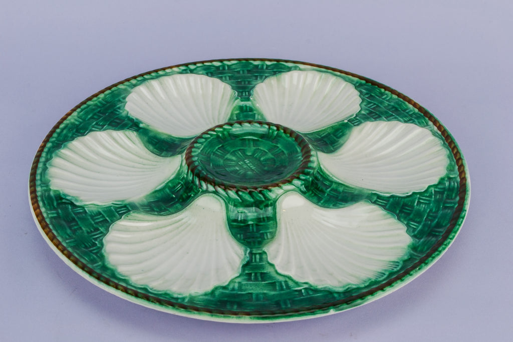 Majolica oyster serving platter