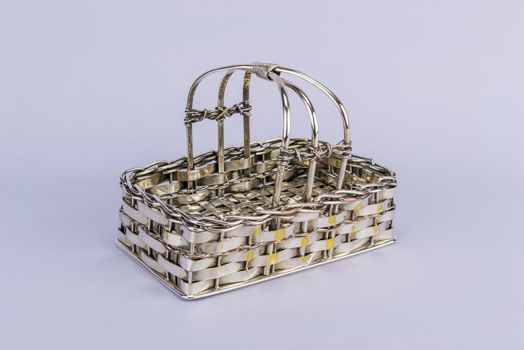 Silver plated basket bowl