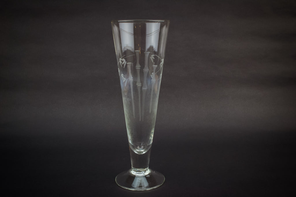 6 engraved champagne flutes