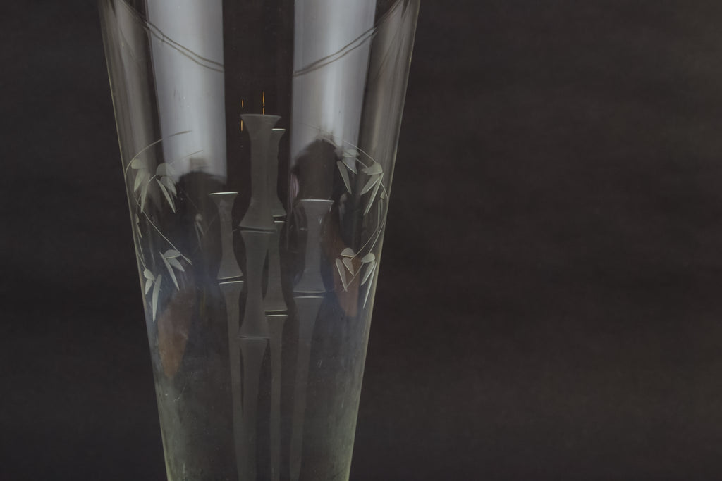 6 engraved champagne flutes