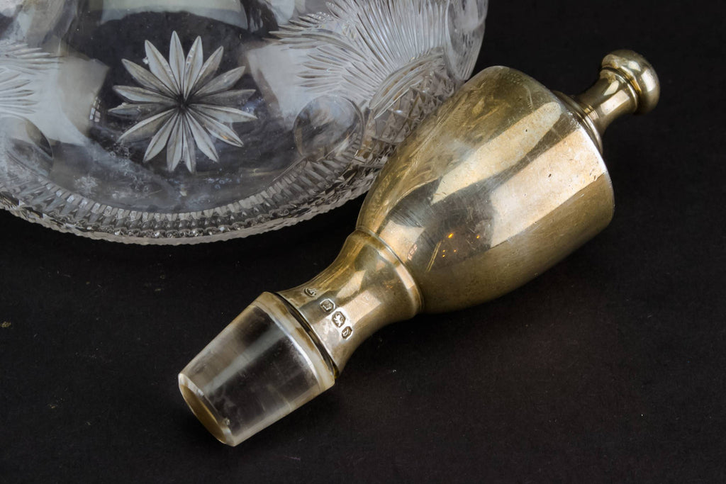 Tall glass & silver decanter by Lavish Shoestring