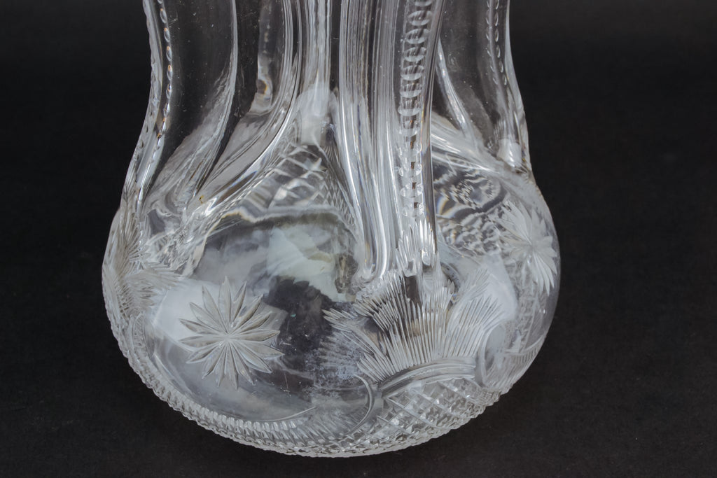 Tall cut glass & silver decanter, English 1896