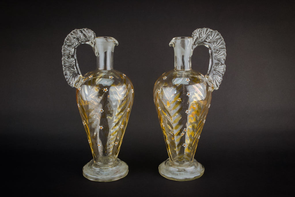 2 wine gilded decanters