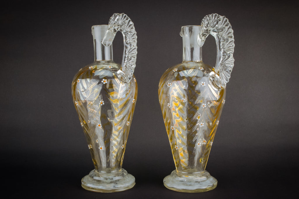 2 wine gilded decanters