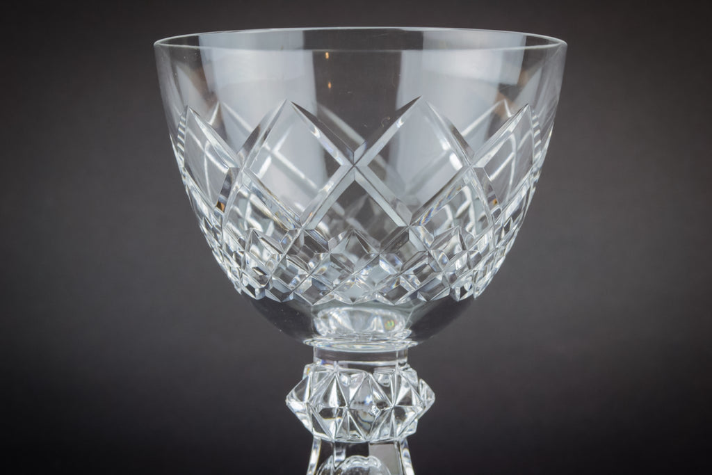 6 crystal wine glasses