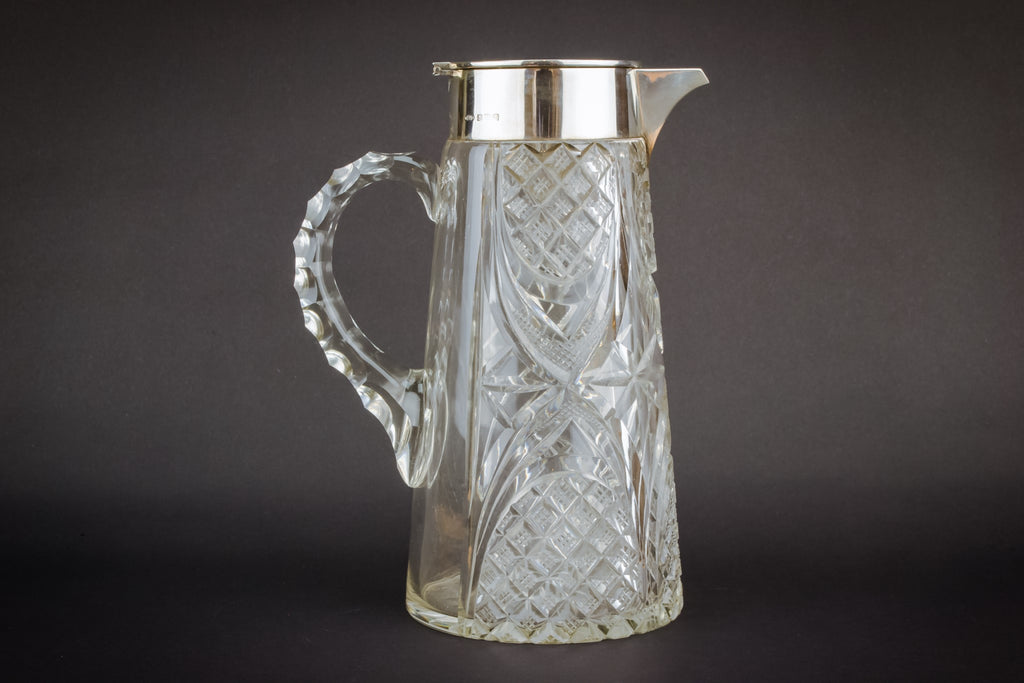 Silver & glass jug