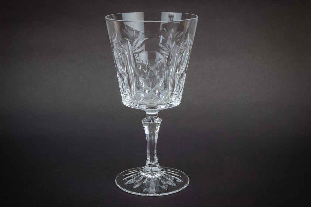 6 crystal wine glasses