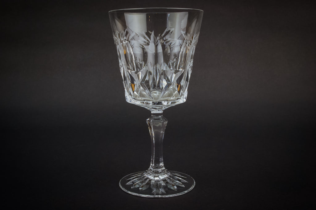 6 crystal wine glasses