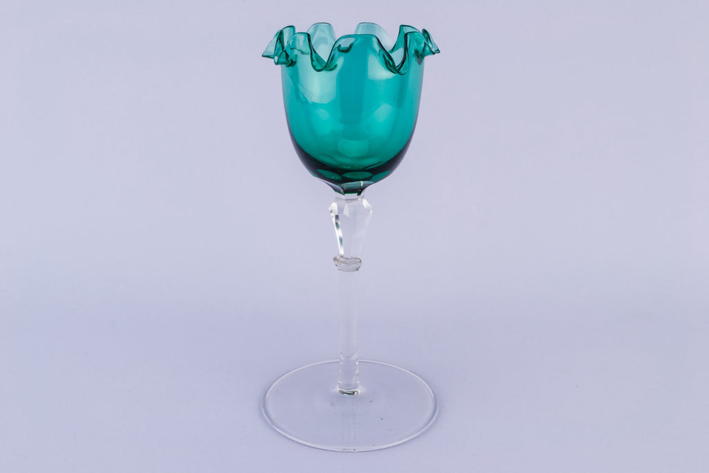 Small green glass vase
