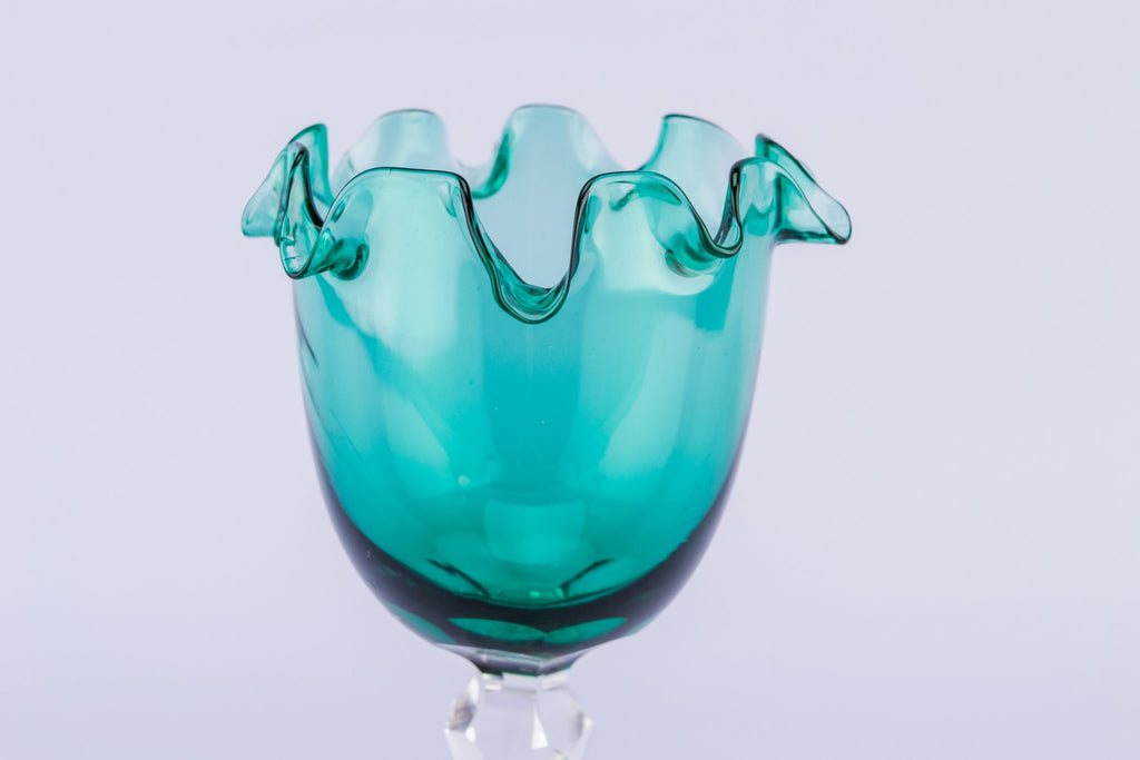 Small green glass vase