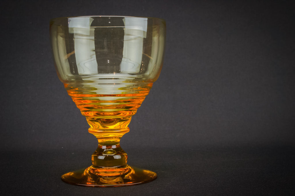 6 Stuart amber glasses