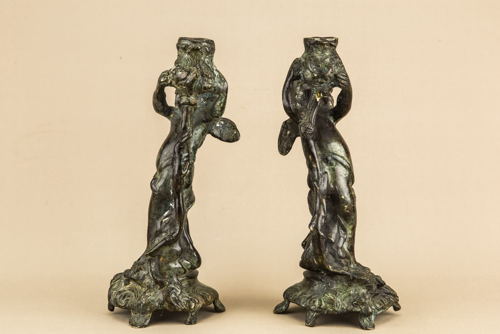 2 cherub candlesticks