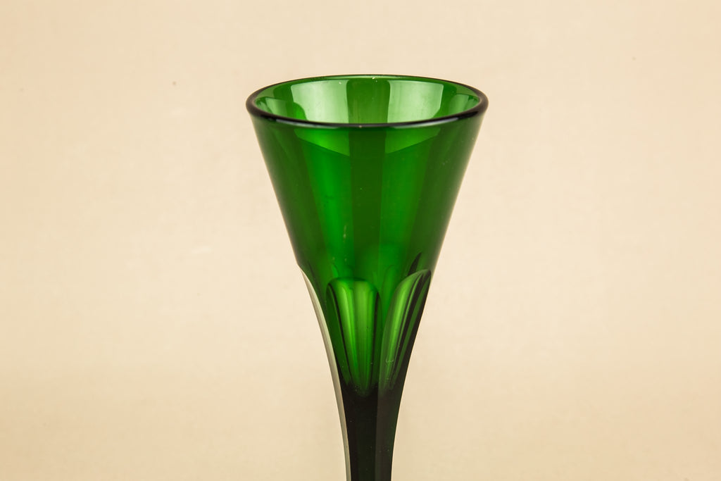 2 green port glasses