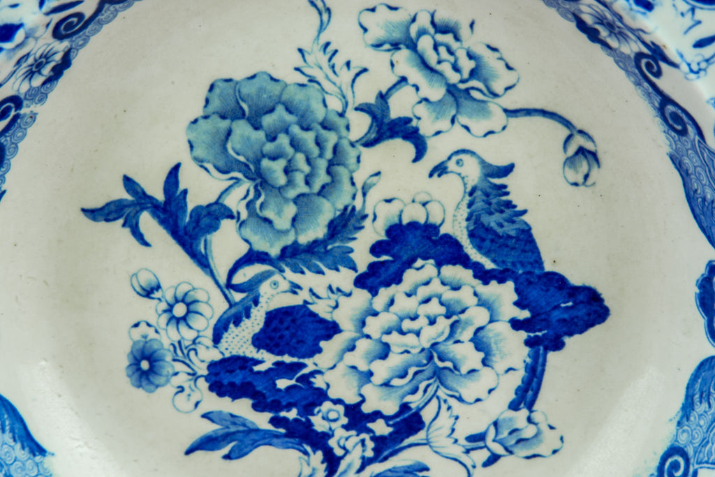 Floral blue and white dish