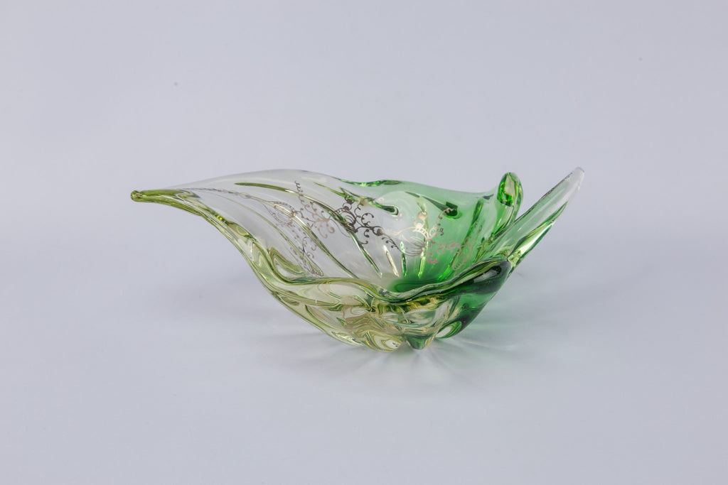 Green glass bowl