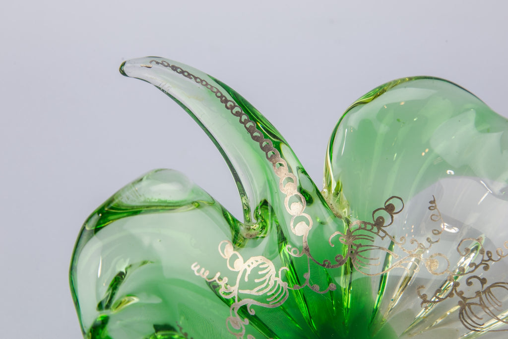 Green glass bowl