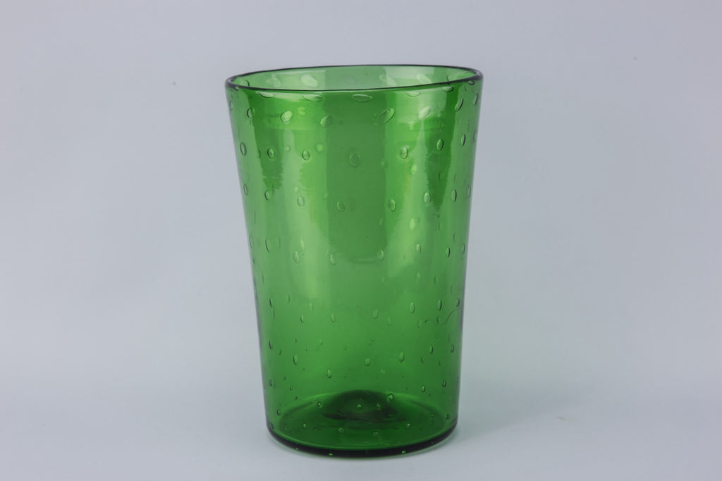 Green glass vase