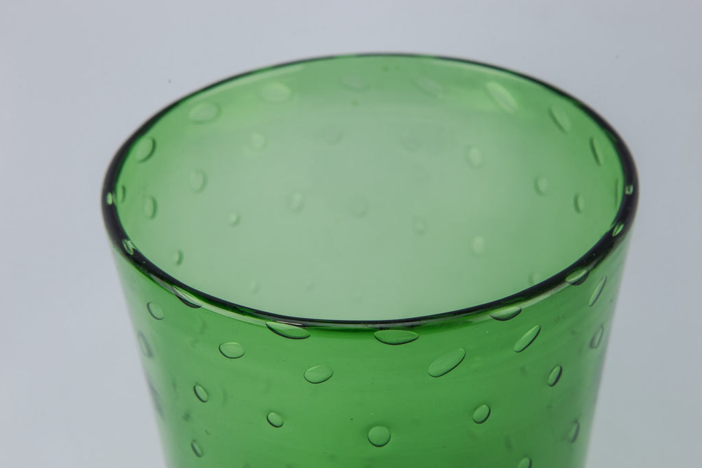 Green glass vase