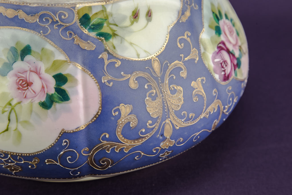 Blue lobed vase