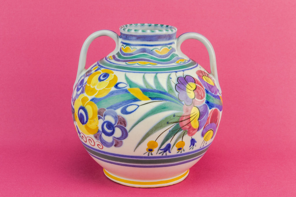 Floral fuschia vase