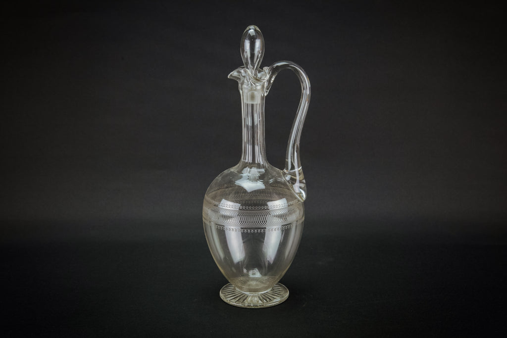 Ovoid cut glass carafe