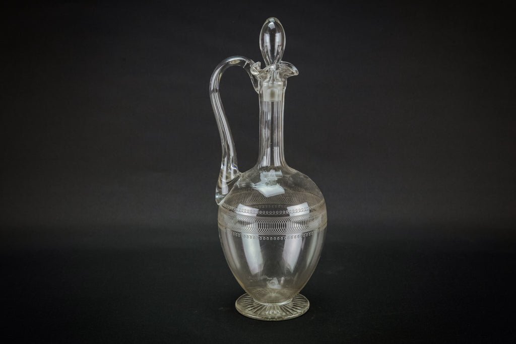 Ovoid cut glass carafe