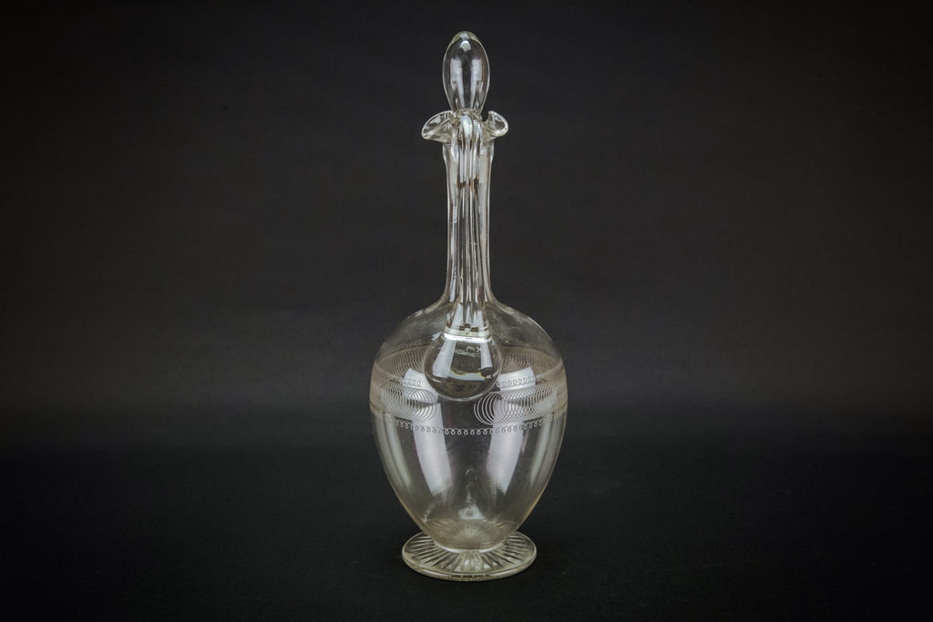 Ovoid cut glass carafe