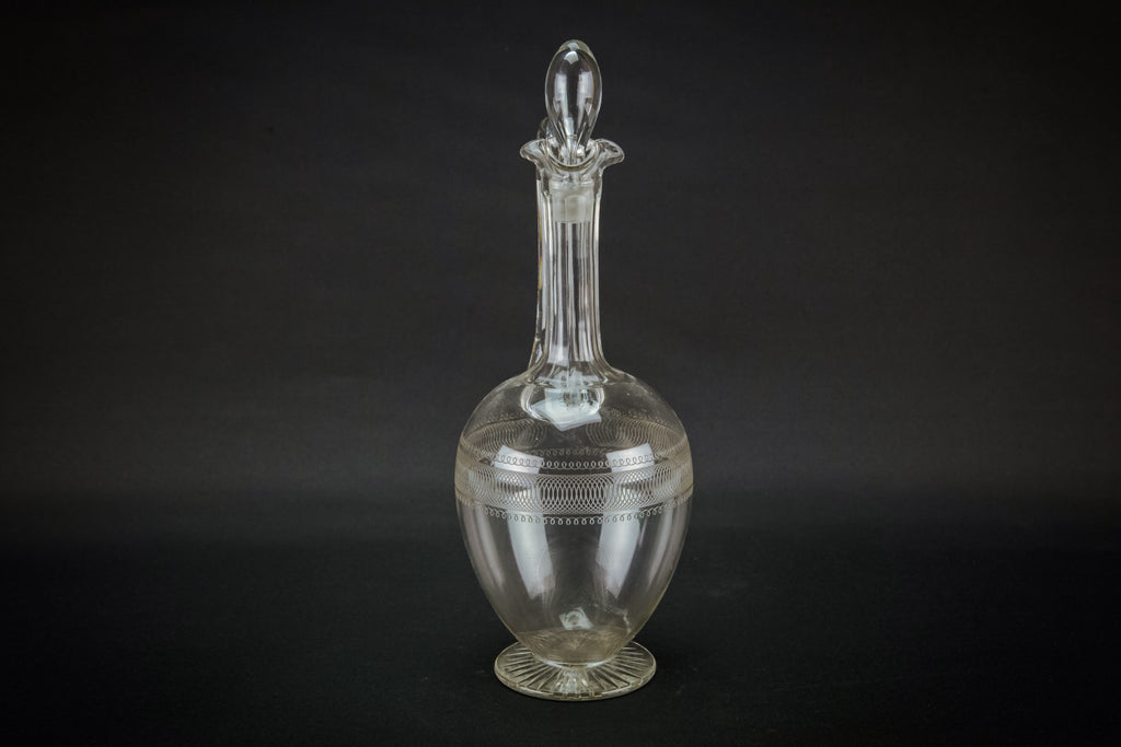 Ovoid cut glass carafe
