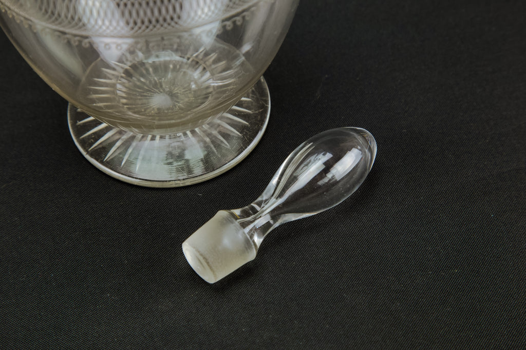 Ovoid cut glass carafe