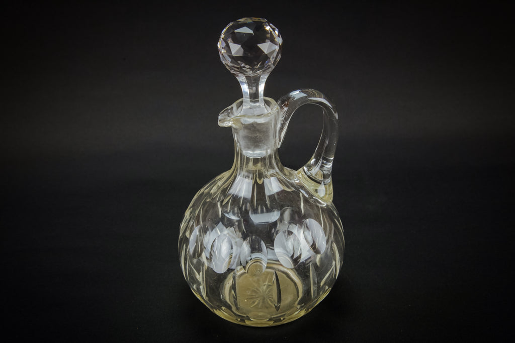 Cut glass wine carafe