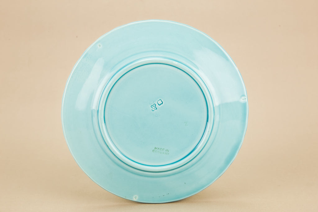 6 turquoise medium plates