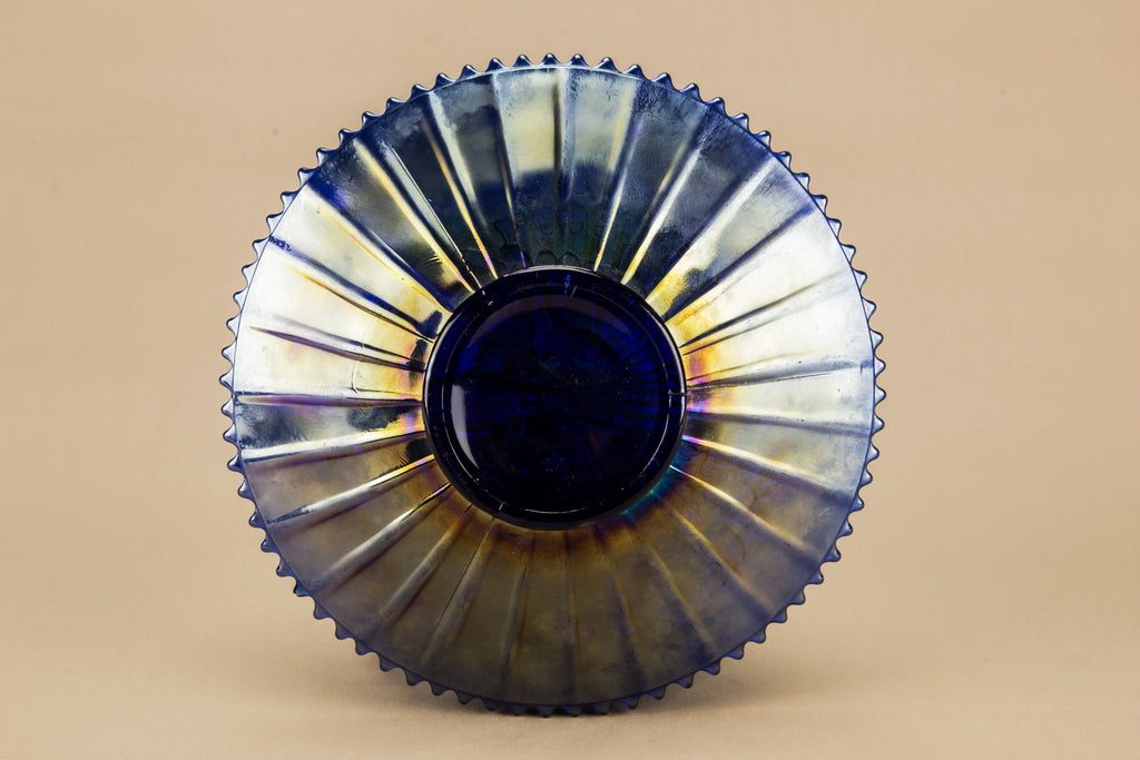 Carnival glass peacock bowl
