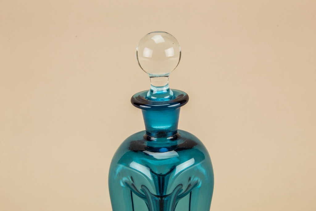 Hourglass blue decanter