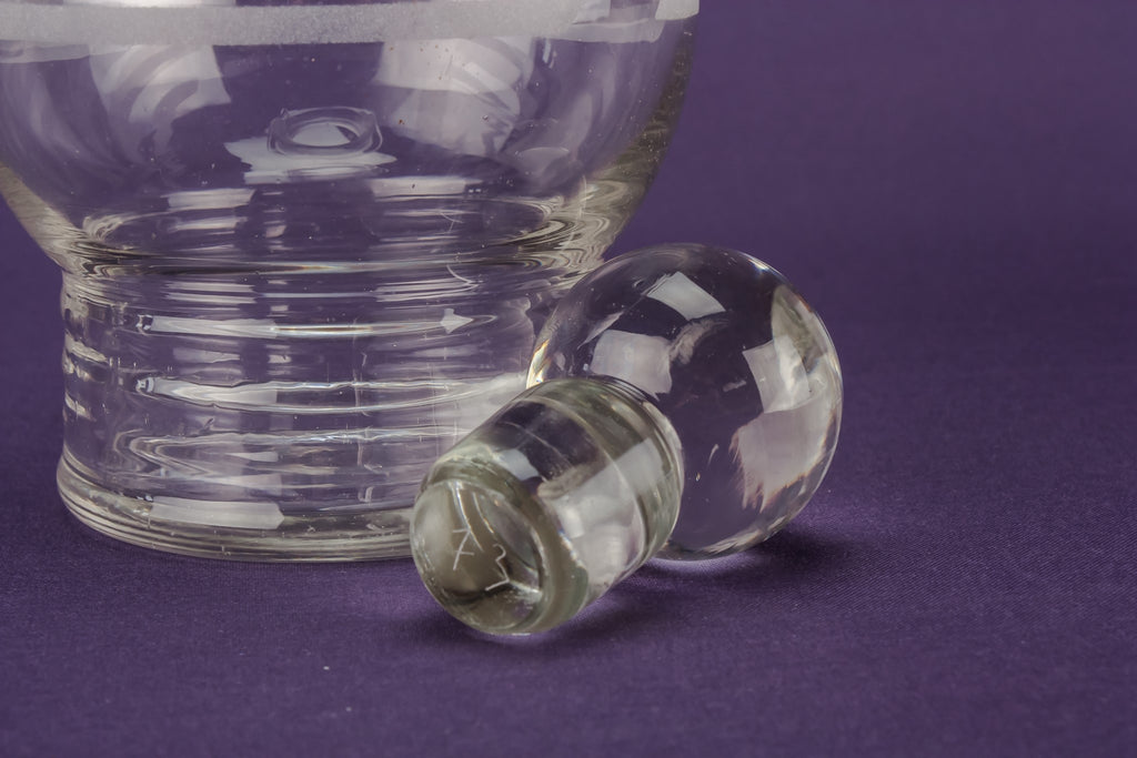 Globular blown glass decanter