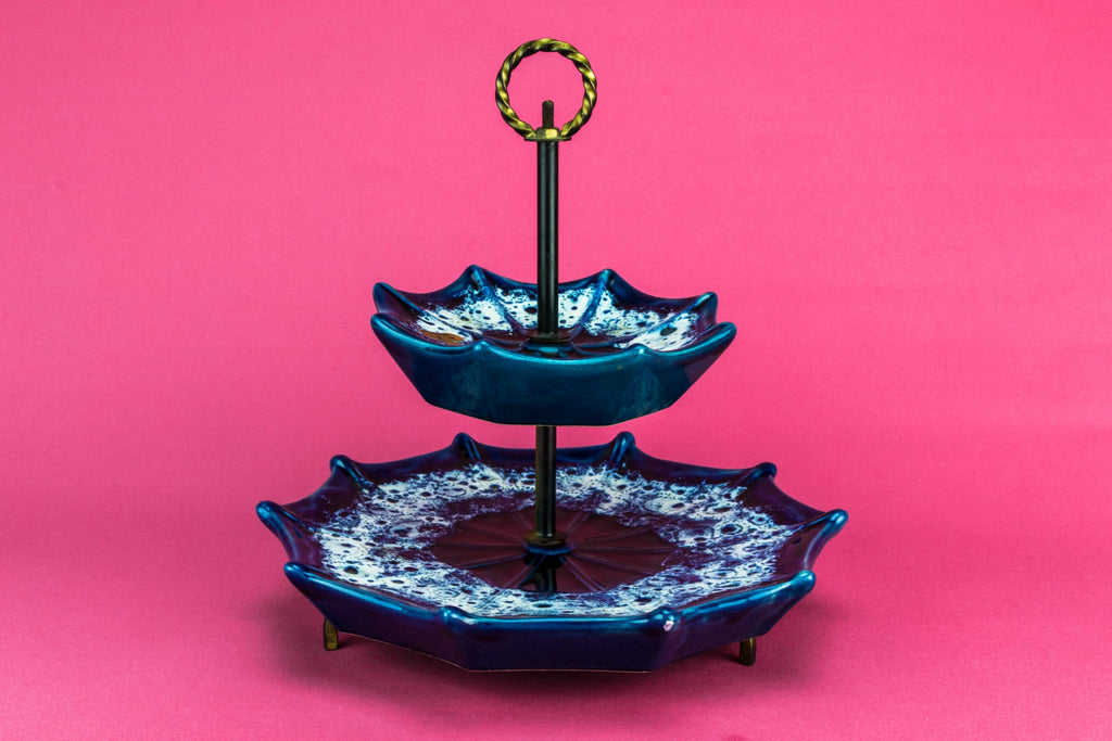 Vallauris pottery cake stand