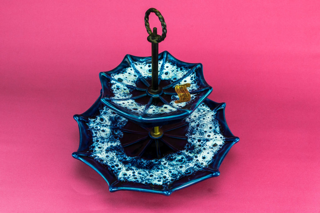 Vallauris pottery cake stand