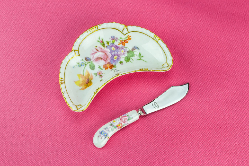 Butter dish and knife
