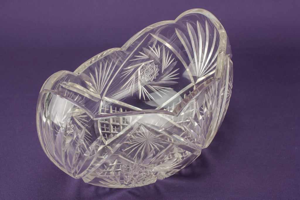 Retro cut glass bowl