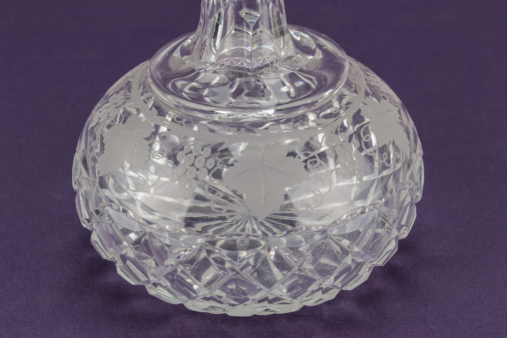 Globular cut glass decanter