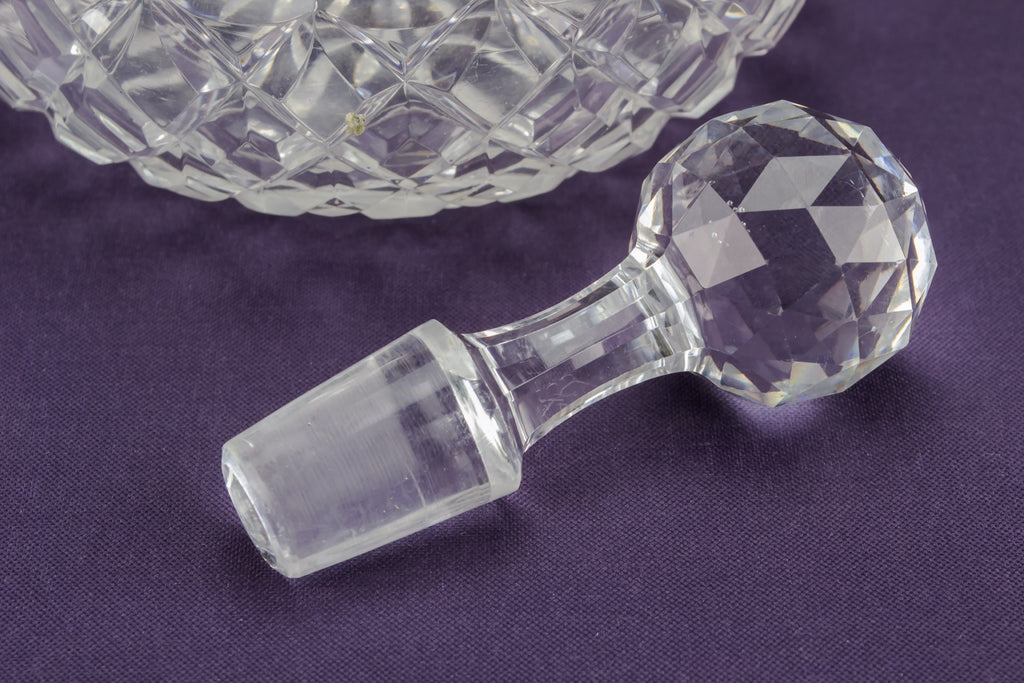 Globular cut glass decanter
