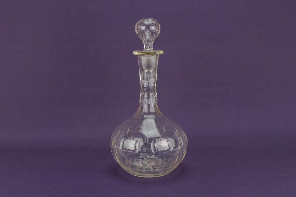 Cut glass wine decanter
