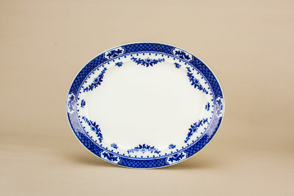 Blue and white platter